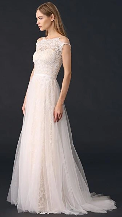 Shop Catherine Deane Harlow Gown In Oyster/champagne