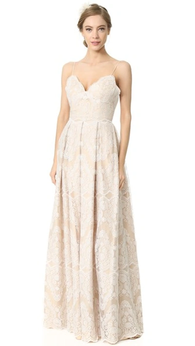 Catherine Deane Helena Gown In Oyster/nude