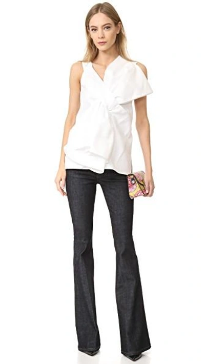 Shop Victoria Victoria Beckham Oversized Knot Top In White