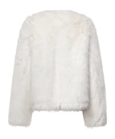 Stand Studio Textured Collarless Jacket In White