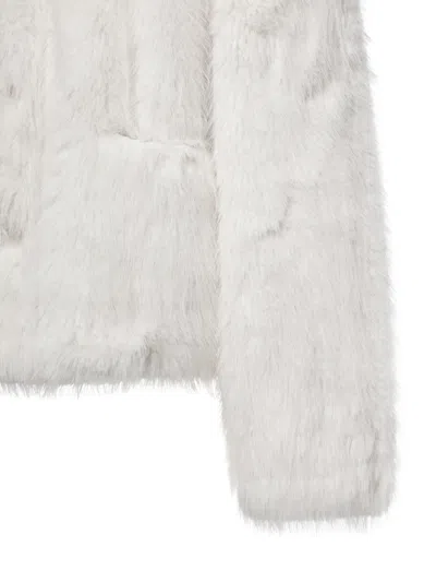 Stand Studio Textured Collarless Jacket In White