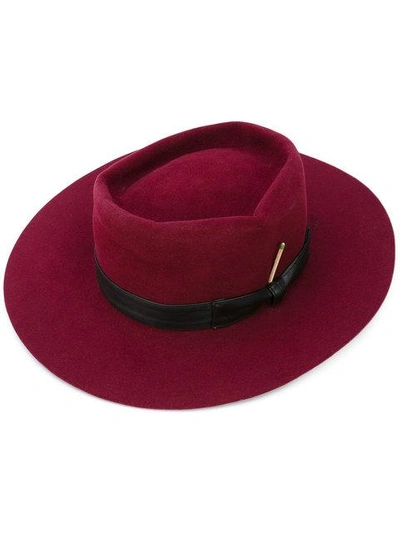 Shop Nick Fouquet Side Bow Hat In Pink