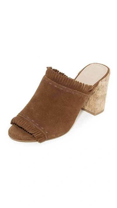 Shop Tory Burch Huntington Mules In Festival Brown/embroidery