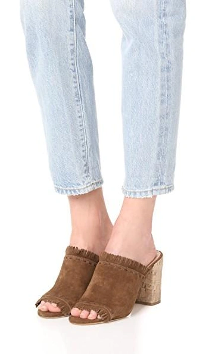 Shop Tory Burch Huntington Mules In Festival Brown/embroidery