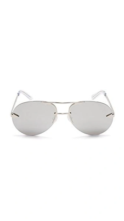 Shop Karen Walker Love Hangover Sunglasses In Silver/silver