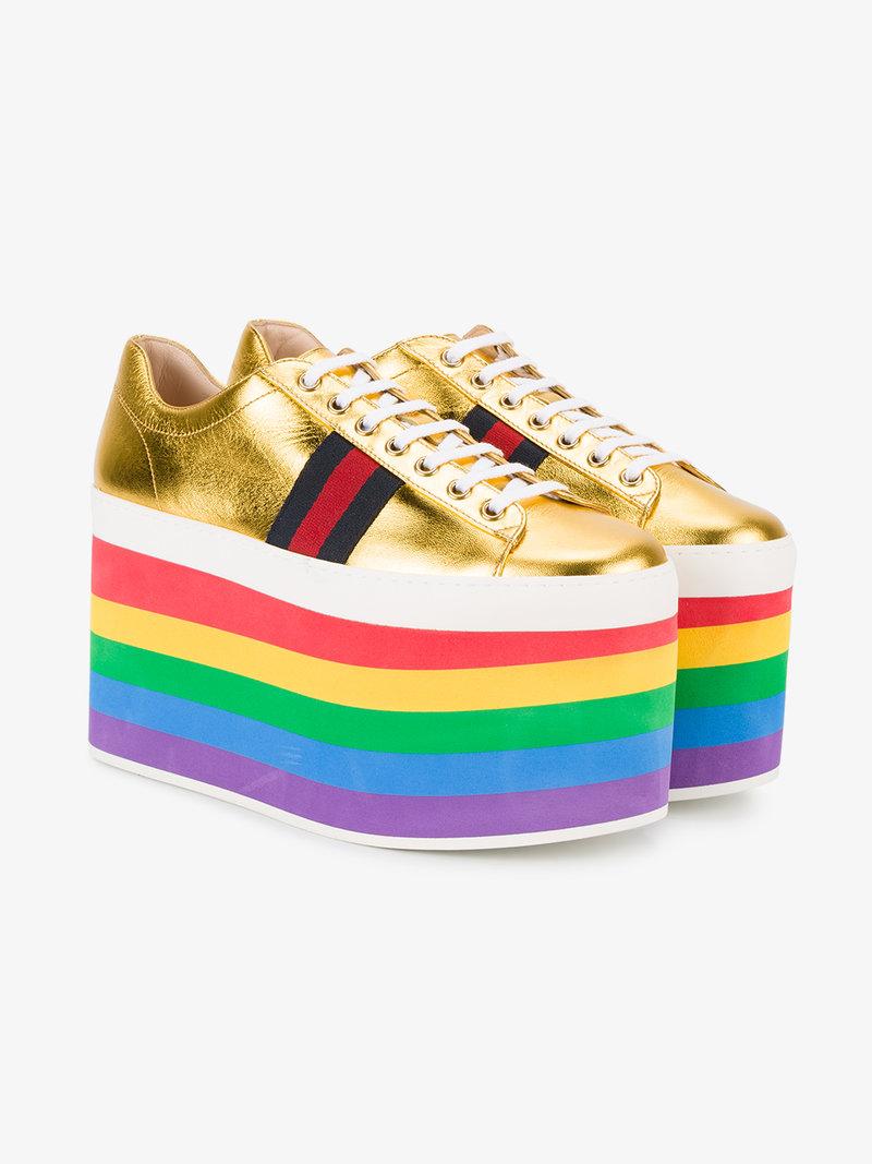 gold gucci platforms