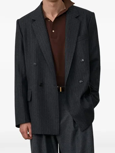 System Pinstriped Double-breasted Blazer In Black