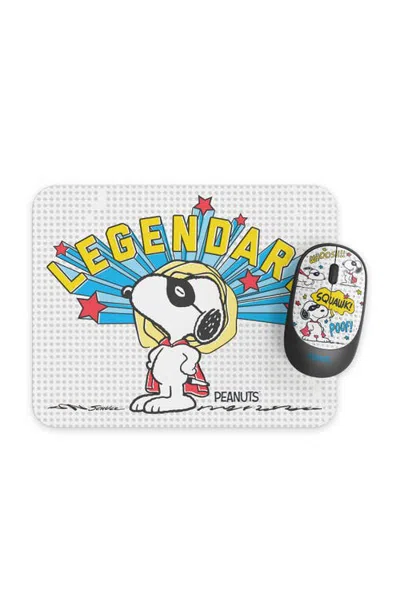 Peanuts Joe Cool Wireless Mouse & Mouse Pad Set In White | ModeSens