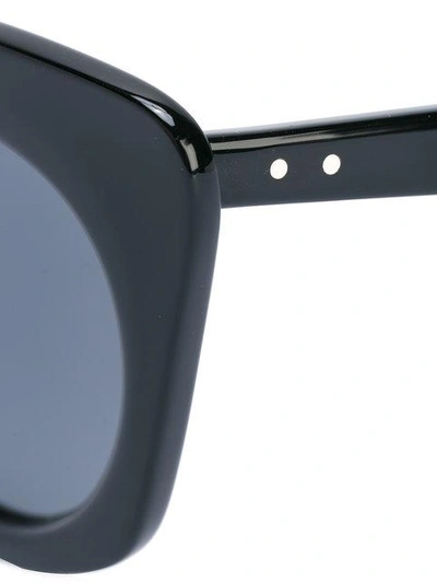Shop Thom Browne Black Sunglasses With Dark Grey Lens