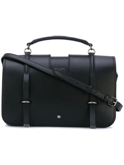 Saint Laurent Charlotte Medium Grained Leather Shoulder Bag In Black