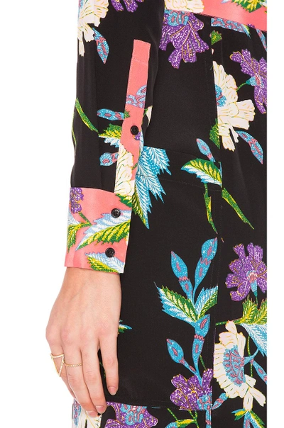 Shop Diane Von Furstenberg Floral Maxi Dress In Curzon Black, Curzon Pink & Coral