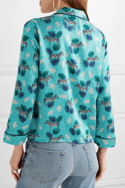 Shop Madewell Printed Silk-satin Shirt