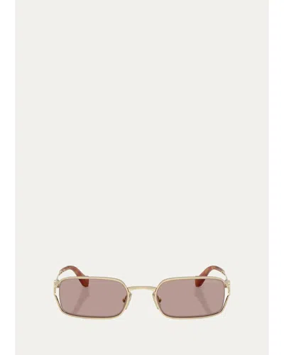 Miu Miu 52mm Rectangular Sunglasses In Pink