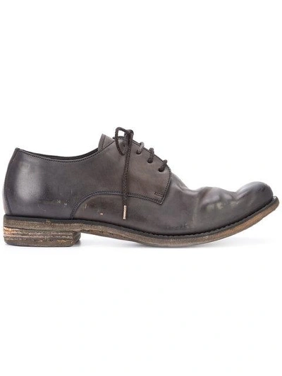 Shop A Diciannoveventitre Distressed Derby Shoes In Brown