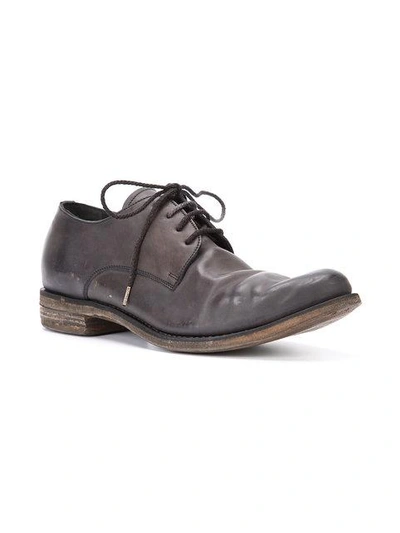 Shop A Diciannoveventitre Distressed Derby Shoes In Brown