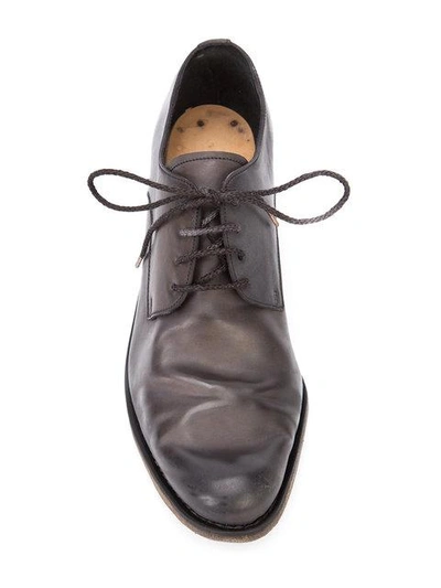 Shop A Diciannoveventitre Distressed Derby Shoes In Brown