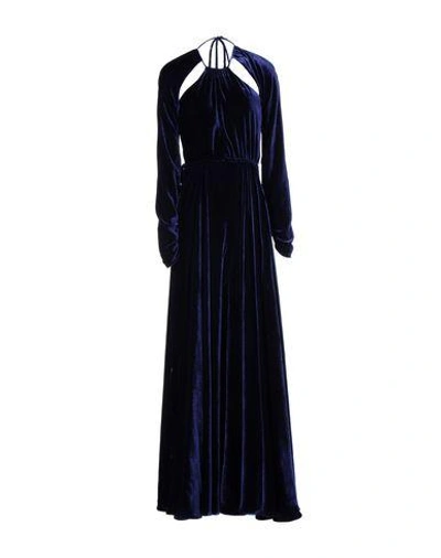 Shop Francesca Piccini Evening Dress In Dark Blue