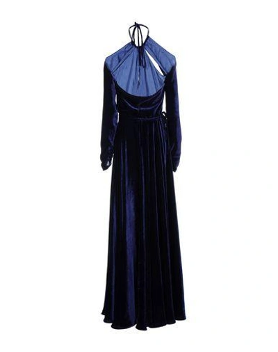 Shop Francesca Piccini Evening Dress In Dark Blue