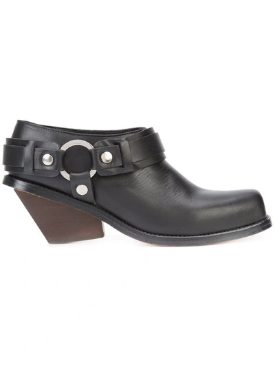 Shop Wanda Nylon Ring Embellished Chunky Heel Boots In Black