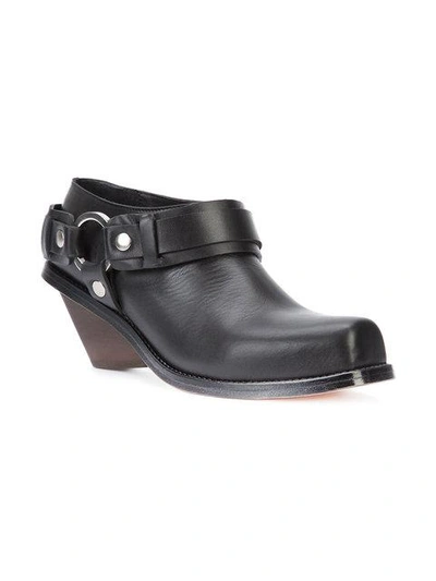 Wanda Nylon Ring Embellished Chunky Heel Boots In Black