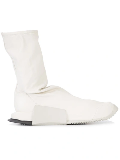 Rick Owens Round Toe Sneakers - White