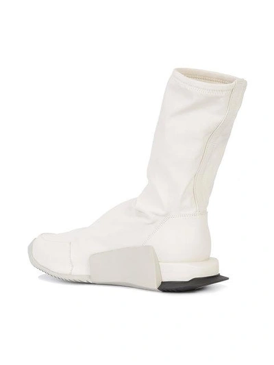 Shop Rick Owens Round Toe Sneakers - White