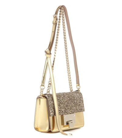 Shop Jimmy Choo Rebel Soft Mini Shoulder Bag In Aetique Gold