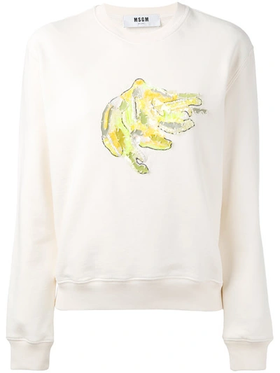 Msgm Banana Print Sweatshirt