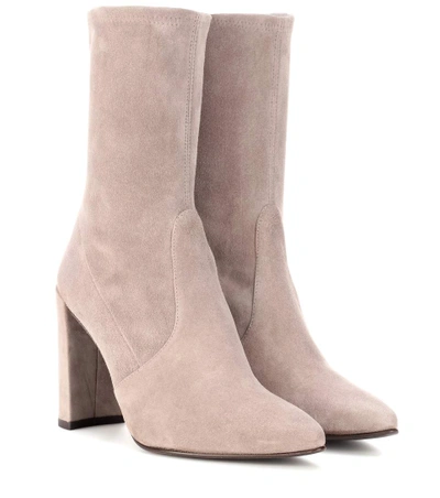 Stuart Weitzman Clinger Suede Boots In Topo