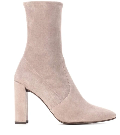 Shop Stuart Weitzman Clinger Suede Boots In Topo