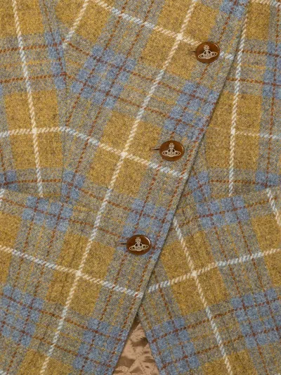 Vivienne Westwood Gale Check-pattern Asymmetric Coat In Multi | ModeSens