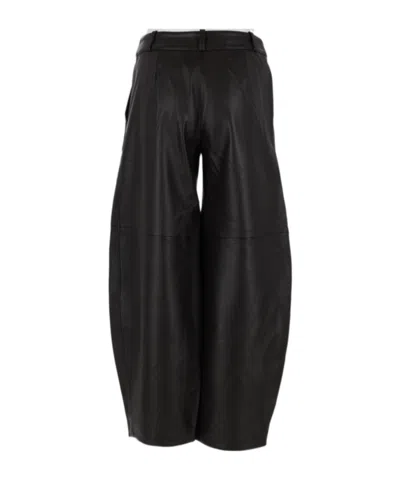 Co Wide-leg Leather Trousers In Black
