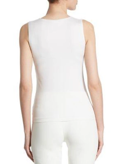 Shop Akris Punto Squareneck Cotton Top In Cream