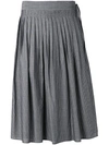 VINCE striped pleated skirt,V40073038112069277