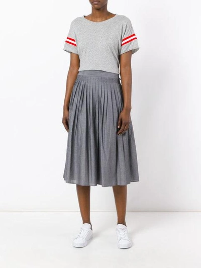 Shop Vince Striped Pleated Skirt