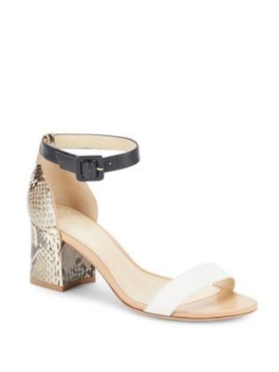 Alexandre Birman Block-heel Leather Sandals In White Multi