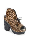 FERRAGAMO Laconia Fur Block-Heel Sandals,0400094456318
