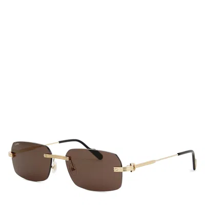 Cartier Frameless Rectangular Sunglasses In Gold | ModeSens