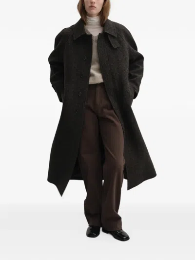 Dunst Check-pattern Belted Coat In Gray