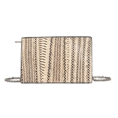 Calvin Klein Collection Zipped Clutch In Watersnake Skin