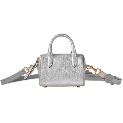 Anya Hindmarch Vere Barrel Circulus Mini Leather Tote In Silver