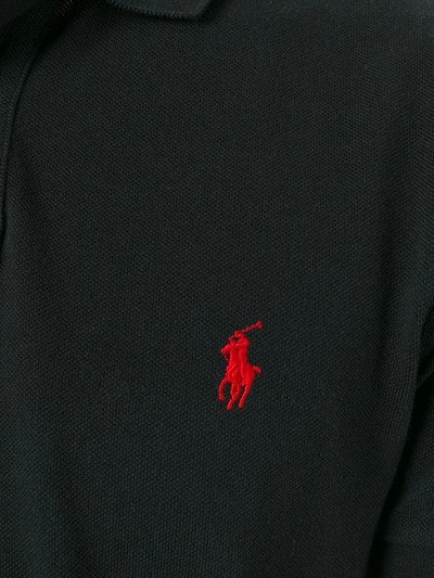 Shop Polo Ralph Lauren Poloshirt Mit Logo-stickerei In Black