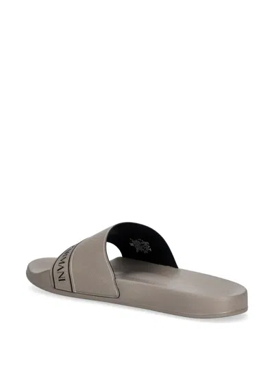 Ea7 Logo-print Slides In Gray