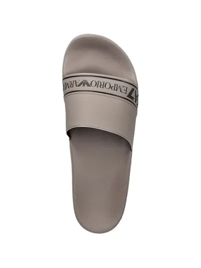 Ea7 Logo-print Slides In Gray