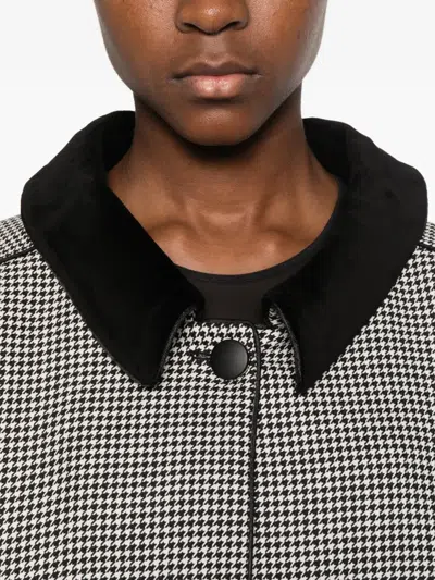 Styland Houndstooth-pattern Coat In Black