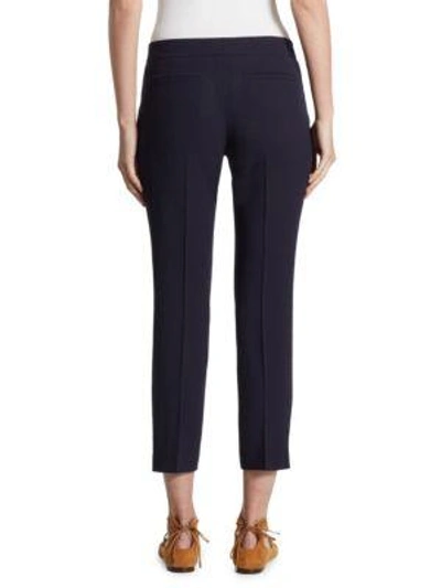 Shop Akris Punto Wool Cropped Trousers In Navy