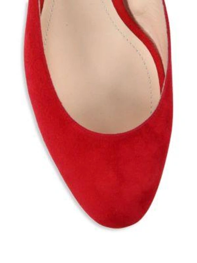 Nicholas Kirkwood Lola Pearl Suede Ankle Strap Ballet Flats In Rose-red ...