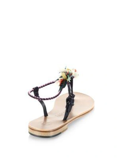 Shop Álvaro González Asymmetric Feather Sandals In Multi