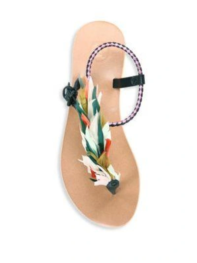 Shop Álvaro González Asymmetric Feather Sandals In Multi