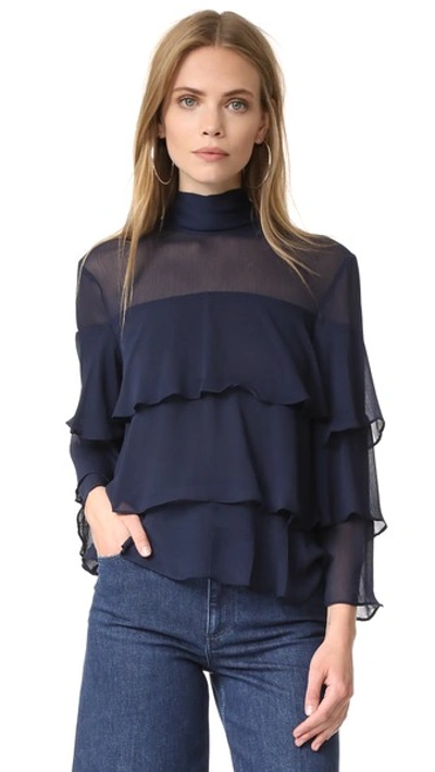 Endless Rose High Neck Top In Navy